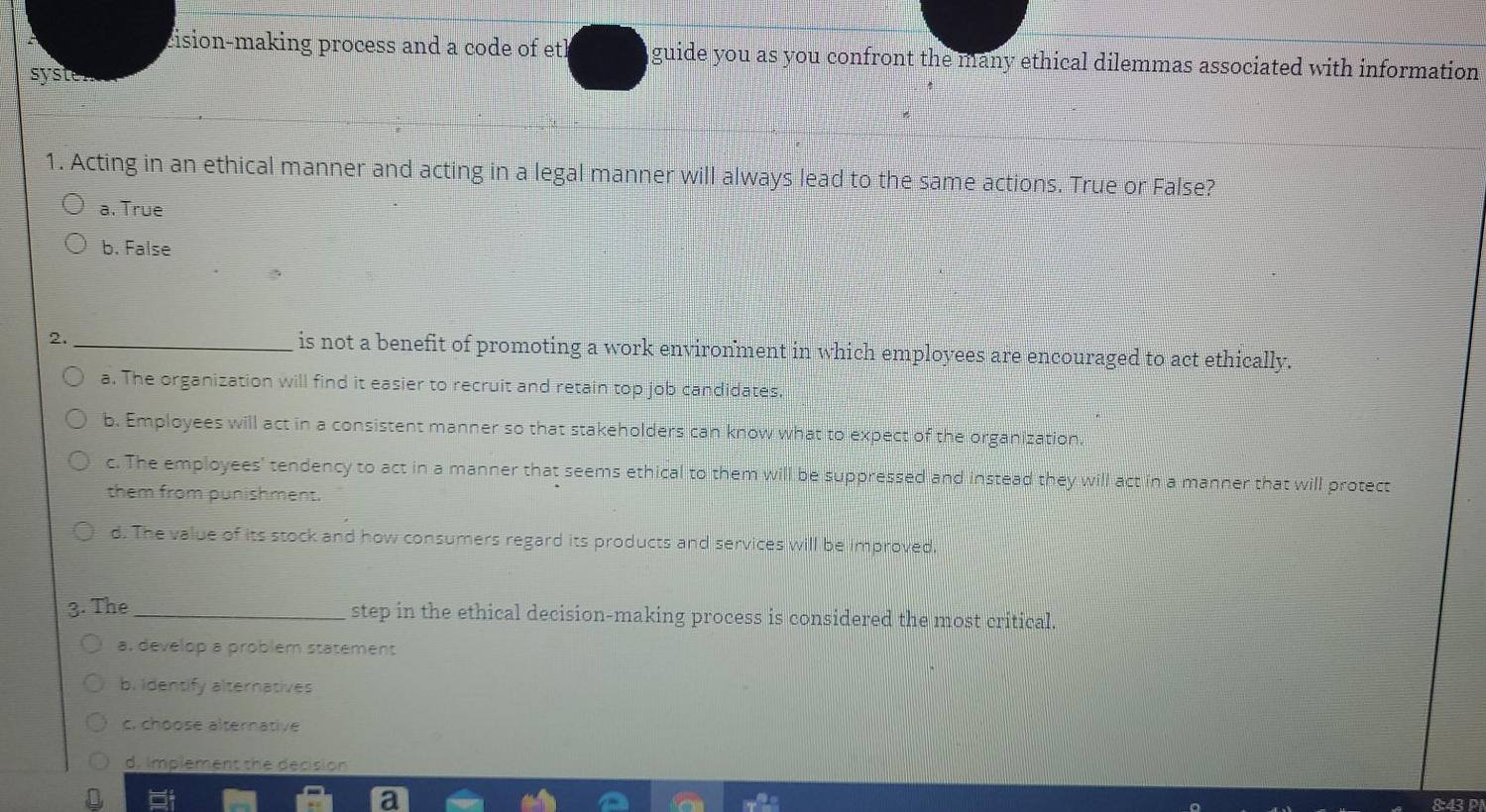  ision-making process and a code of et] guide you as you
