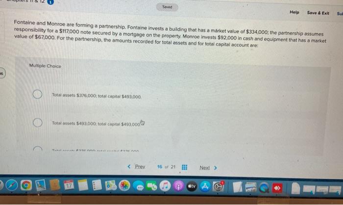 solve this Saved Help Save & Exit Su Fontaine and Monroe are