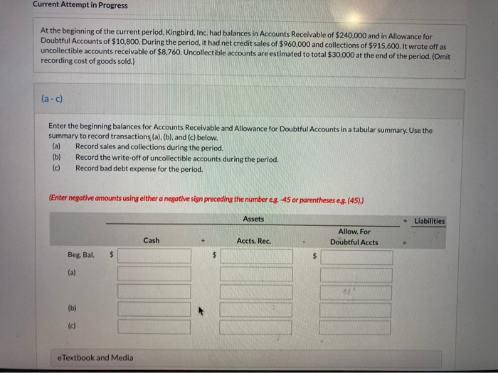  Current Attempt in Progress At the beginning of the current period,