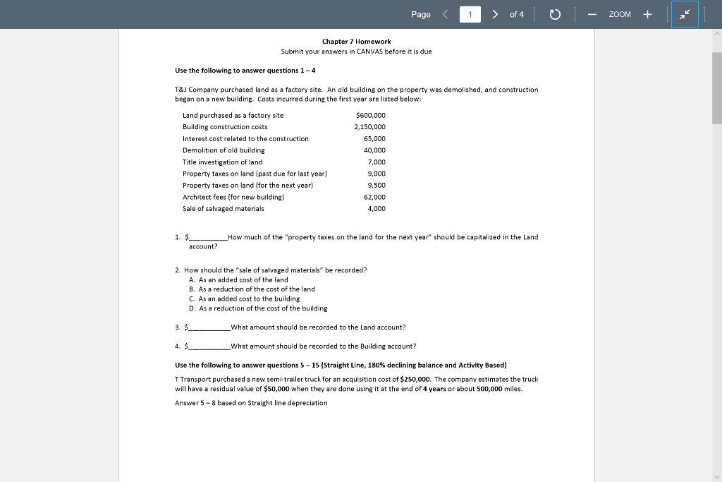 Page of 4 - ZOOM + Chapter 7 Homework Submit your