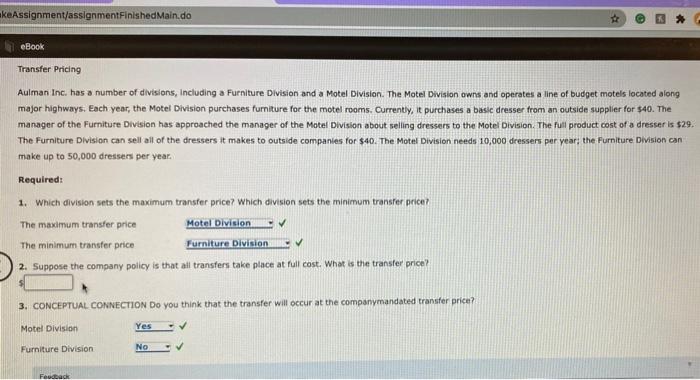  keAssignment/assignmentFinishedMain.do eBook Transfer Pricing a Aulman Inc. has a number of