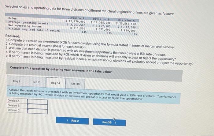 firms are given as follows: Sales Average operating assets Net operating income