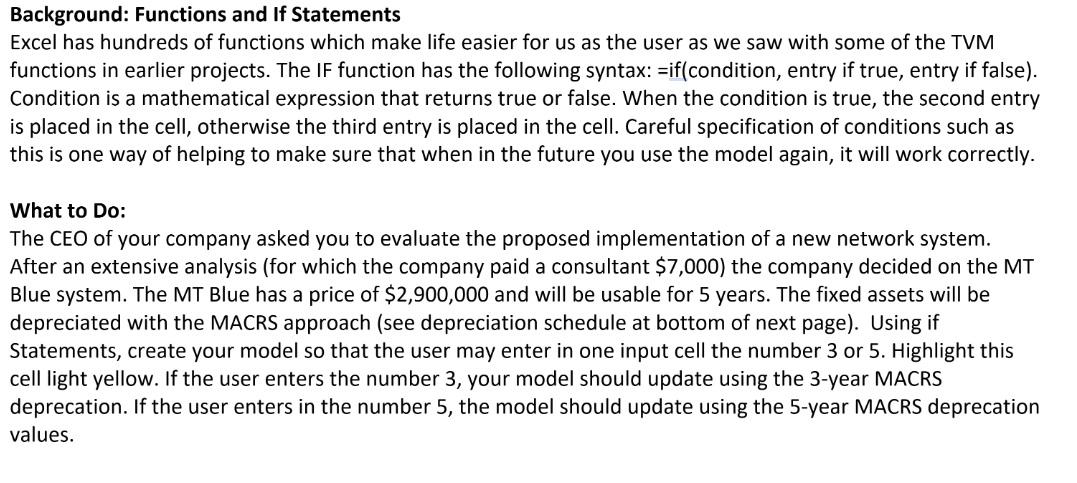 given in the example above Will also need to make a NPV
