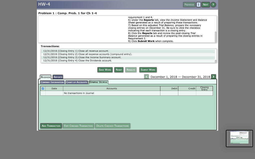 repeat these steps for each transaction. 2) Click the Reports tab and