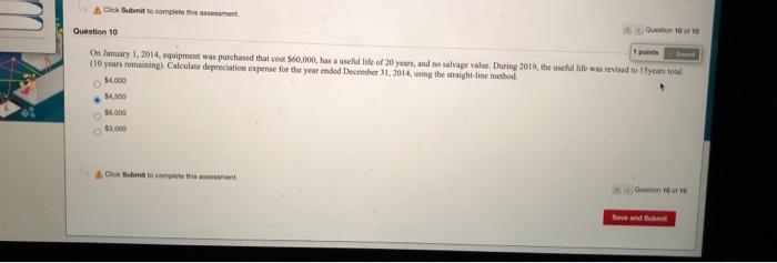  Click Submit to complete this as 10 or Question 10 po