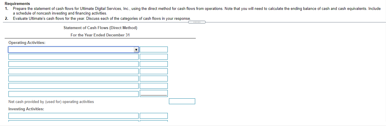 company's records for the year just ended December 31: F: (Click the
