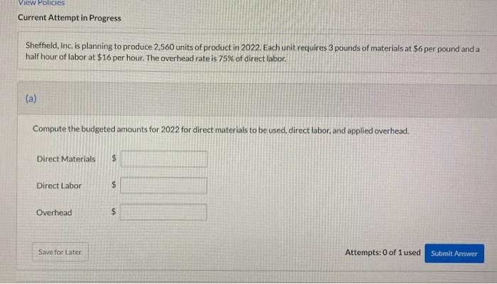  View Policies Current Attempt in Progress Sheffield, Inc. is planning to
