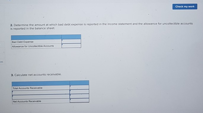 the following balances on December 31, 2021, before any adjustment: Accounts Receivable