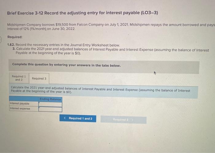 2021. Midshipmen repays the amount borrowed and pays Interest of 12% (19/month)