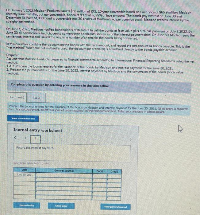 of $65.9 million Madison recently Issued similar, but nonconvertible, bonds at 99