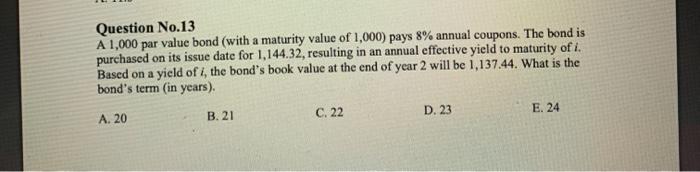 please solve this problem without using Excel and show all steps. Question