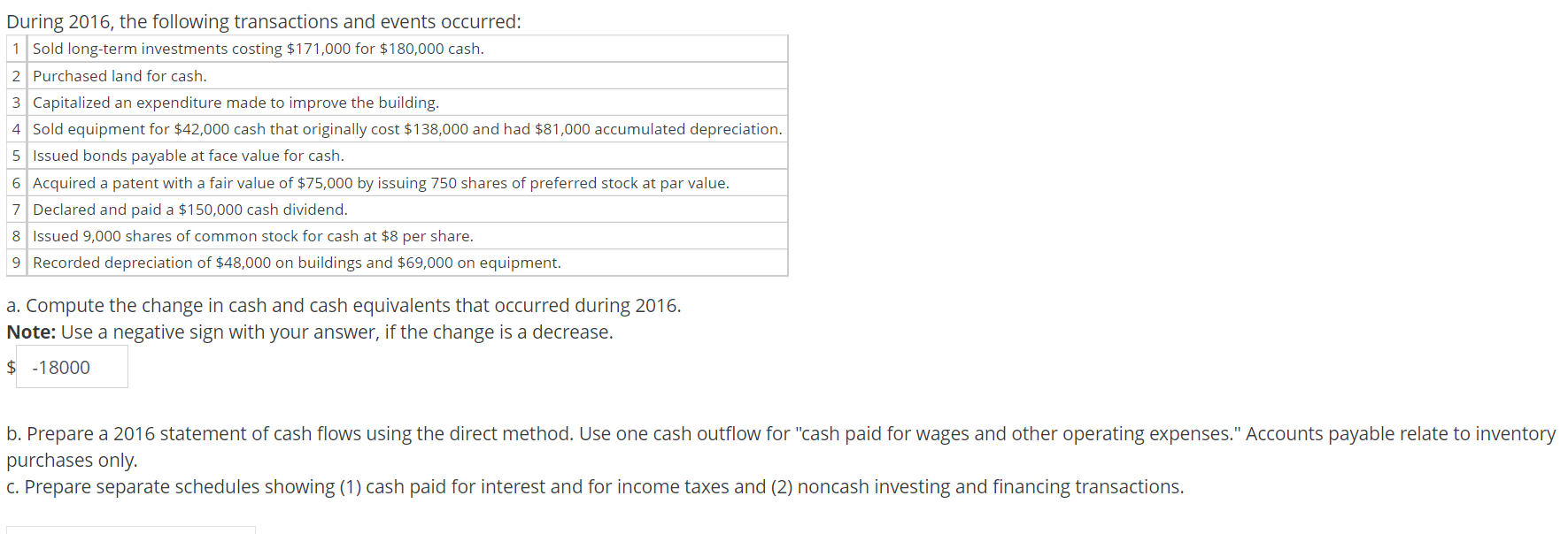 Ended December 31, 2016 Sales $2,250,000 Dividend Income 45,000 Total Revenue 2,295,000