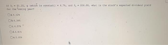  It D. - $1.25, 9 (which is constant) - 4.94, and