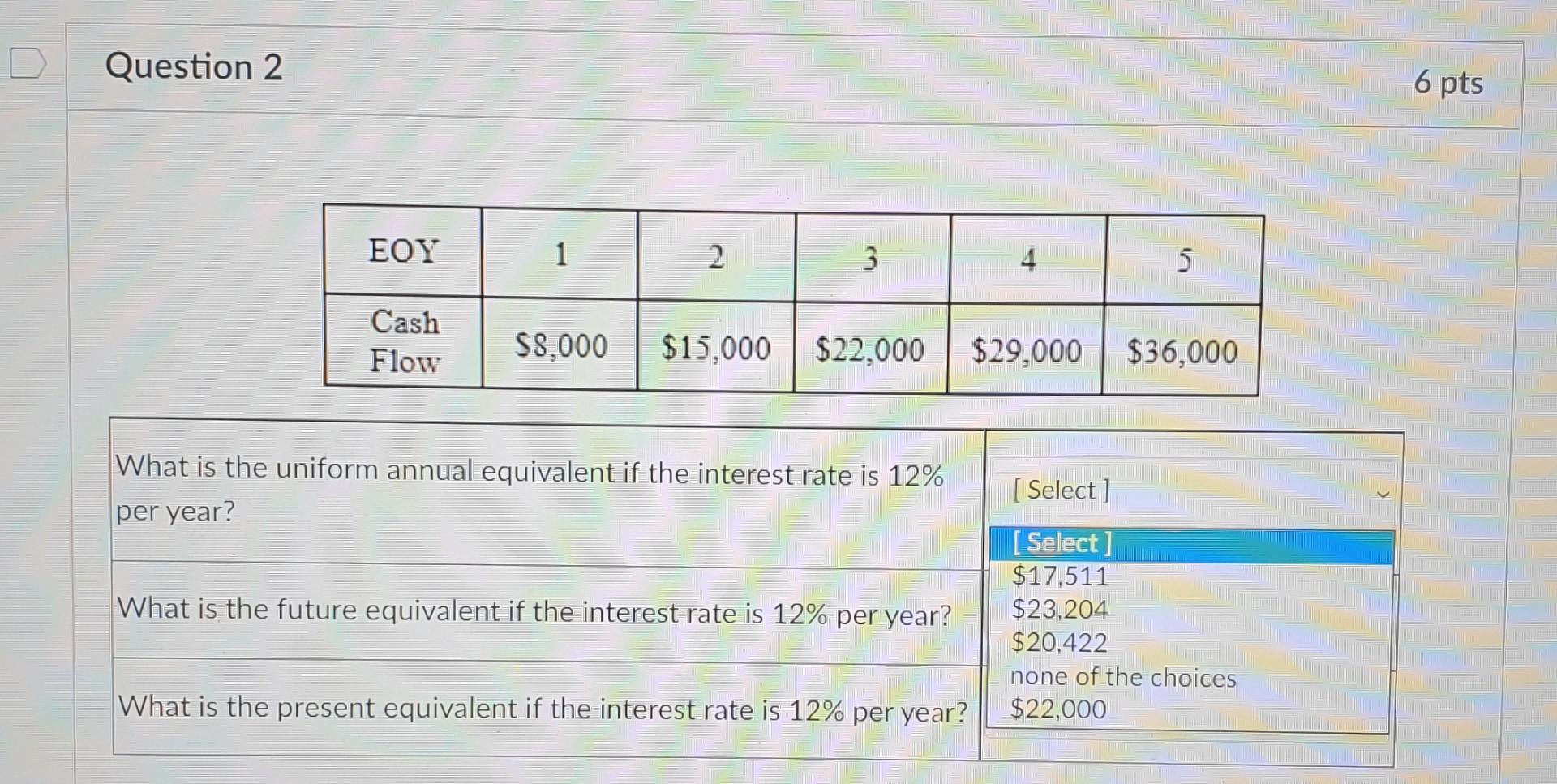 solution! (No need for explanations!) Thank you!! D D Question 2 6