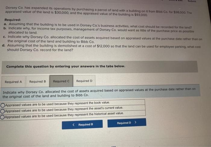 appraised value of the land is $30,000, and the appraised value of