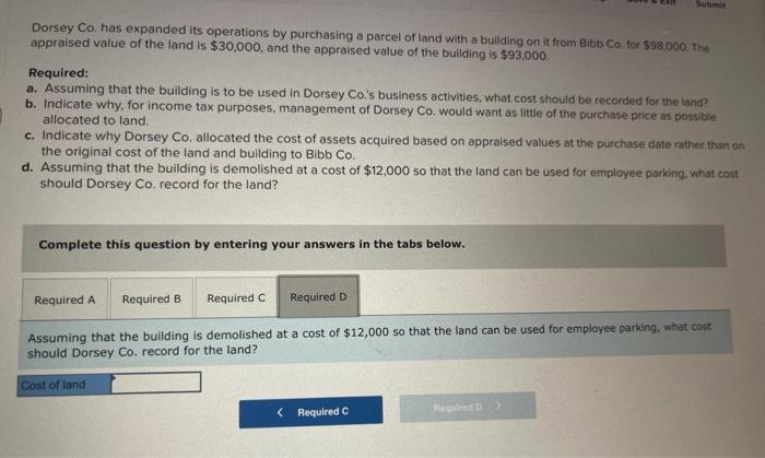 the building is $93,000 Required: a. Assuming that the building is to