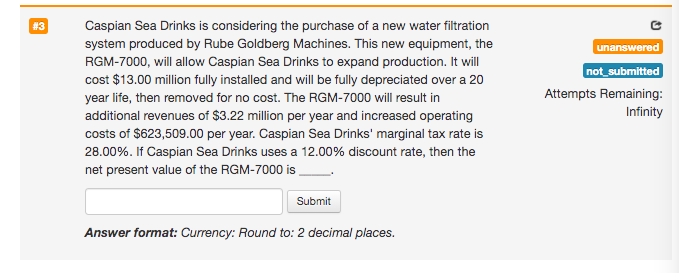 Please show all steps #3 C Caspian Sea Drinks is considering
