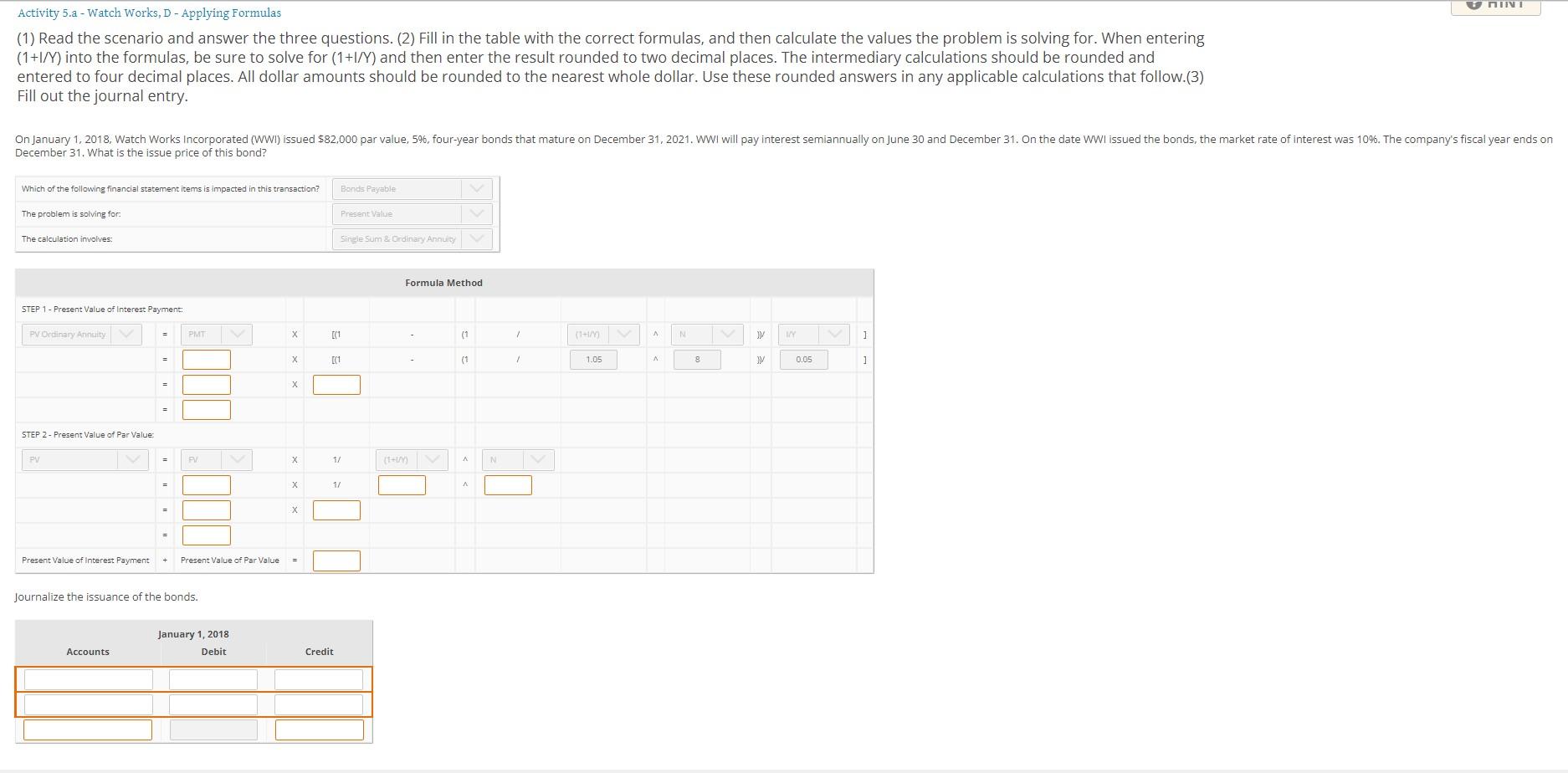  U NII Activity 5.a - Watch Works, D- Applying Formulas (1)
