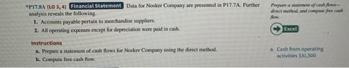 and b. for P17.8A Thank you! :) 118,00 pare aware of cash