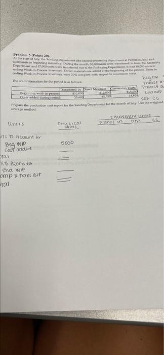  Problem 5 Pots 20 Note Sand Desert Conte Beginning Deperontend 370.000