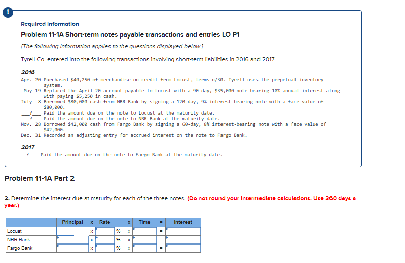 P1 [The following information applies to the questions displayed below.] Tyrell Co.