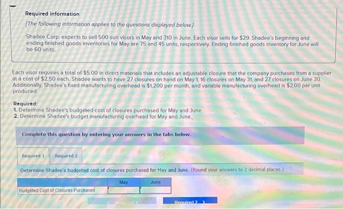 805 260 O Required information [The following information applies to the questions