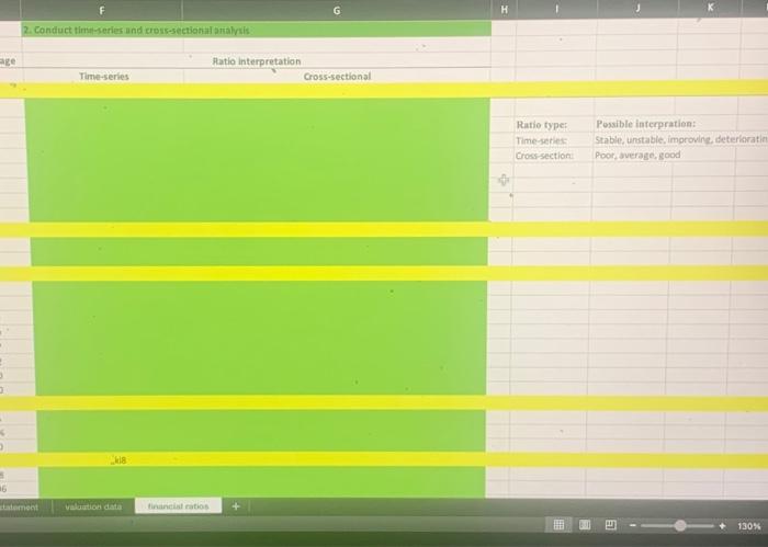 in the provided template. Make sure to show your work/build-in formulas in