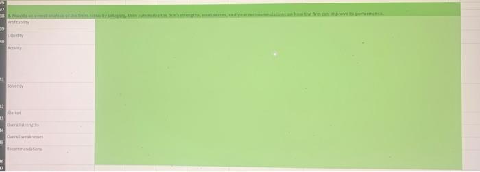 Excel). 2. Provide a time-series and a cross-sectional analysis of Microsoft's ratios