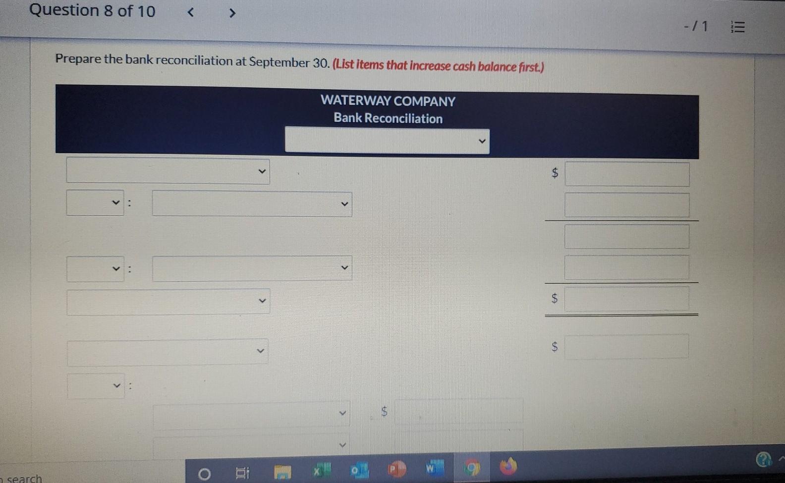 Current Attempt in Progress The information below relates to the Cash account