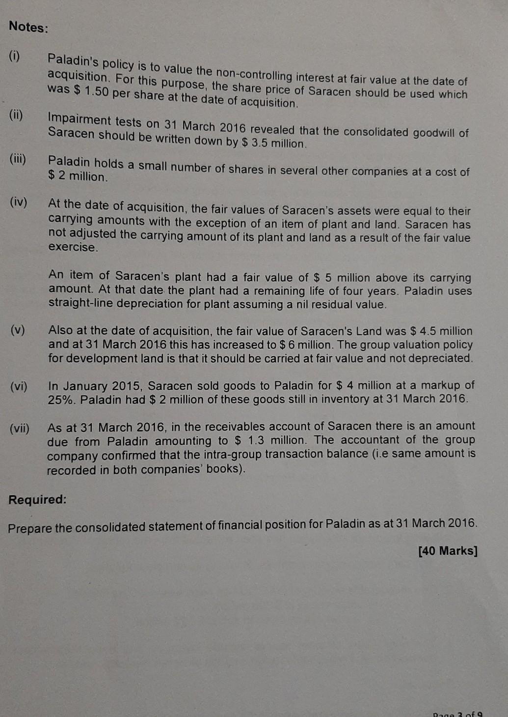 acquired 24 million shares in Saracen on 01 April 2015 This was