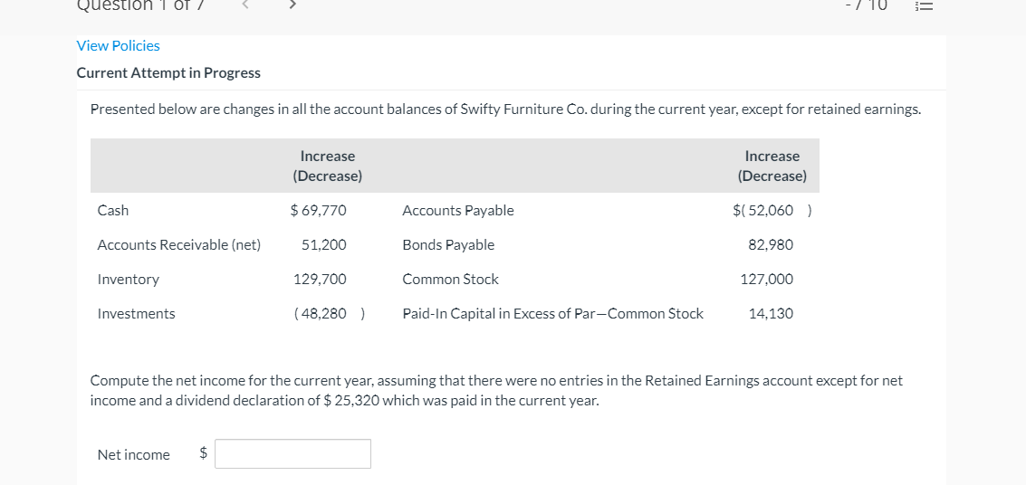  Question 1 OT / = View Policies Current Attempt in Progress