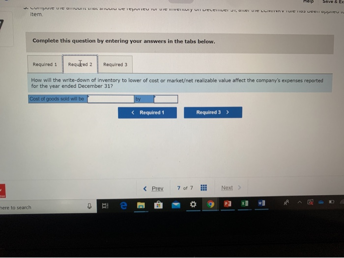 inventory is presently recorded at its total cost of $10.550. Information about