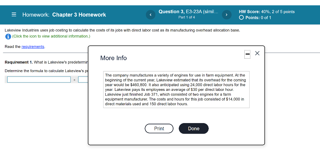 3 Homework Question 3, E3-23A (simil... Part 1 of 4 HW Score: