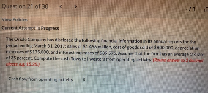 identified the following cash flows as significant in its year-end meeting with