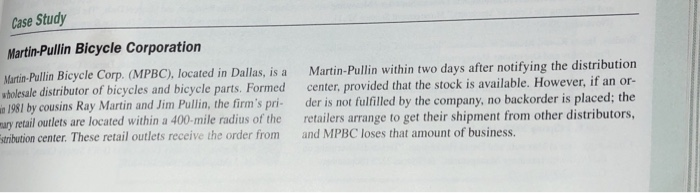  Discussion Question: 1. Develop an inventory plan to help MPBC. 2.