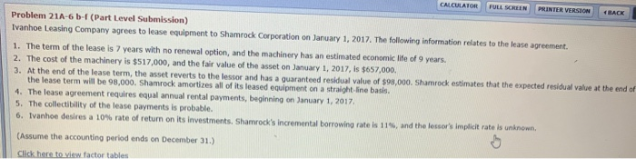  LLULATOR POLL REN T ER VERSION TRACK Problem 21A-6 6-(Part Level