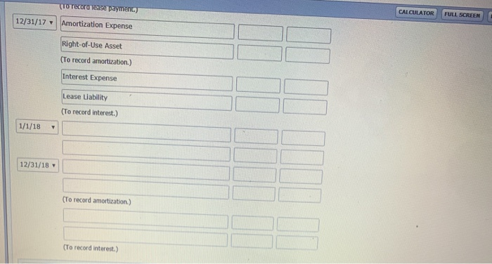 January 1, 2017. The following information relates to the lease agreement. 1.