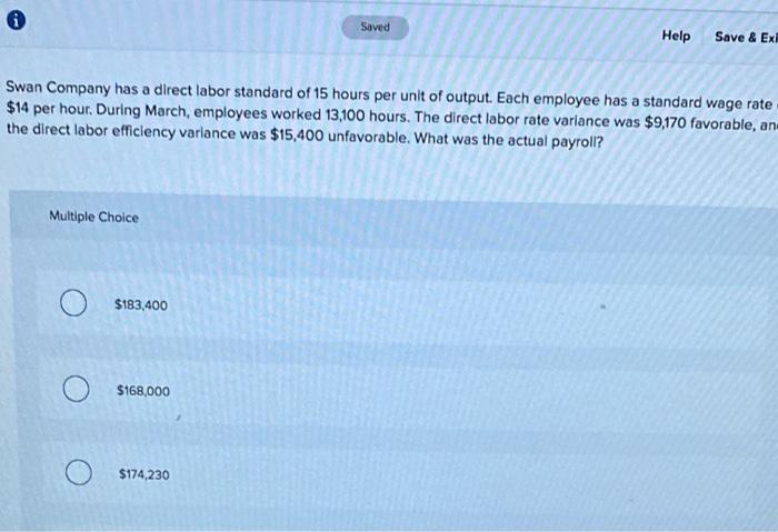is the direct labor rate variance? Multiple Choice $1,000.00 favorite $573750 favorable