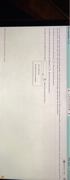  This Question: 2 pts 43 of 7 complete This Eats POSSID