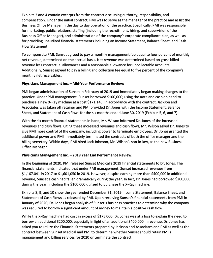 end of the case study (before exhibits). Use the questions as a