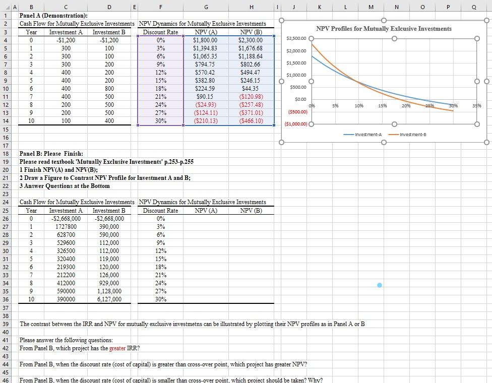 exclusive projects Datasheet - "Demo" Requirement 1 - Finish the NPV dynamics