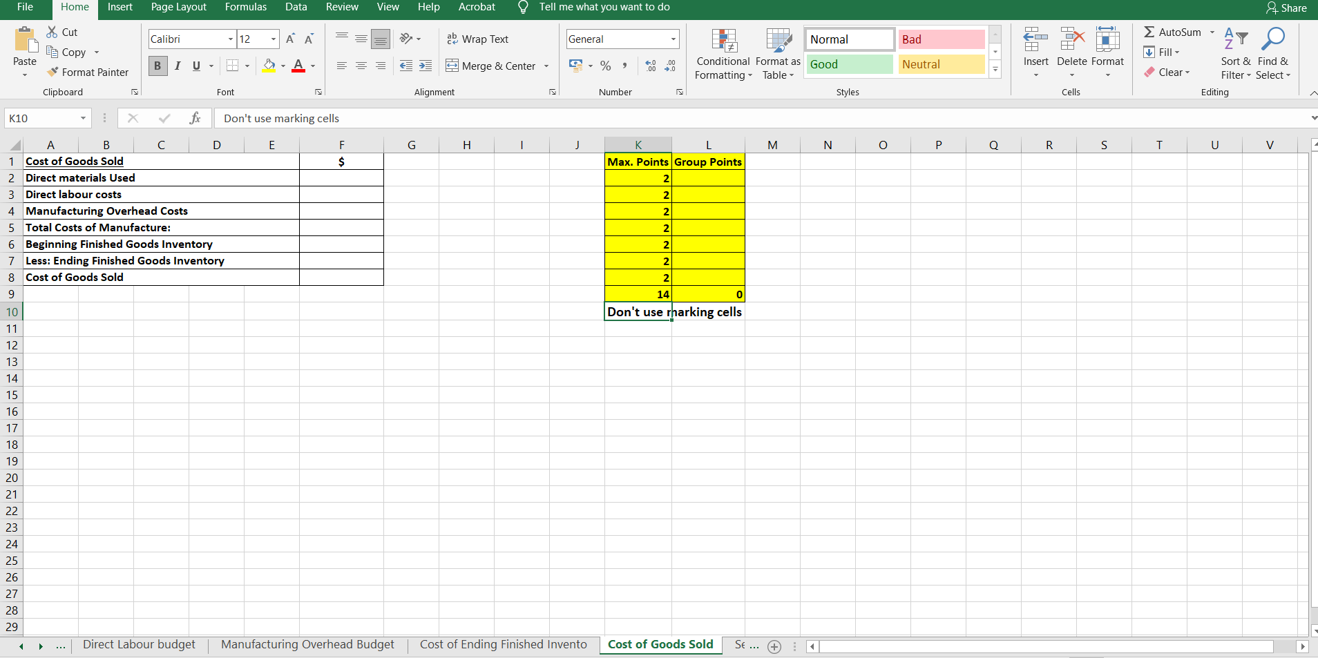 BIU- 4.0 C. % Merge & Center .00 Neutral Insert Delete Format