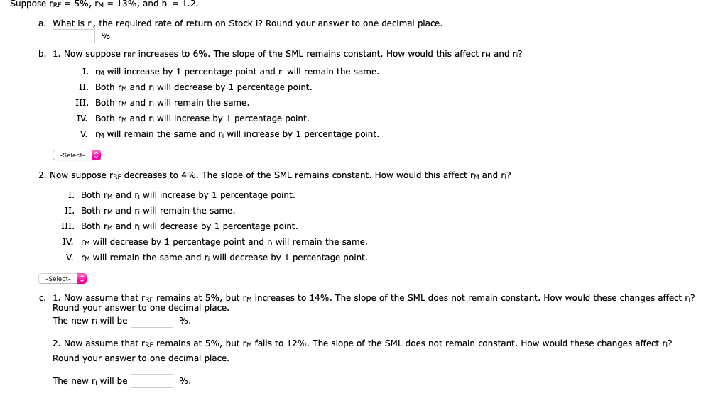 SOS help with both Suppose IRF = 5%, M = 13%, and