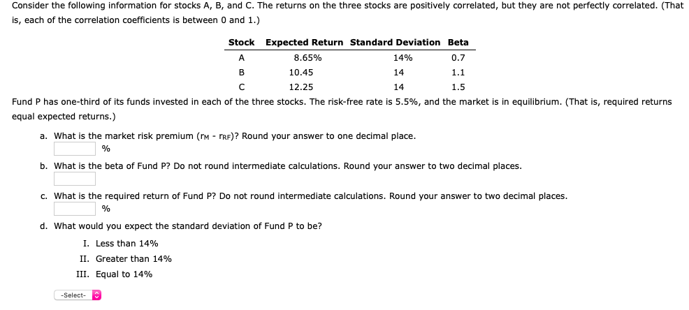 bi = 1.2. a. What is n, the required rate of return