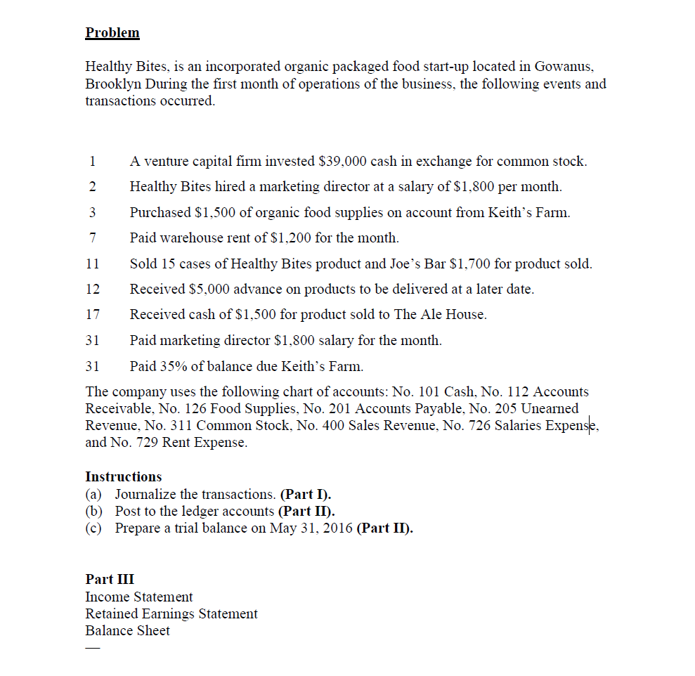 I need help with Part 2 and 3. I have already completed