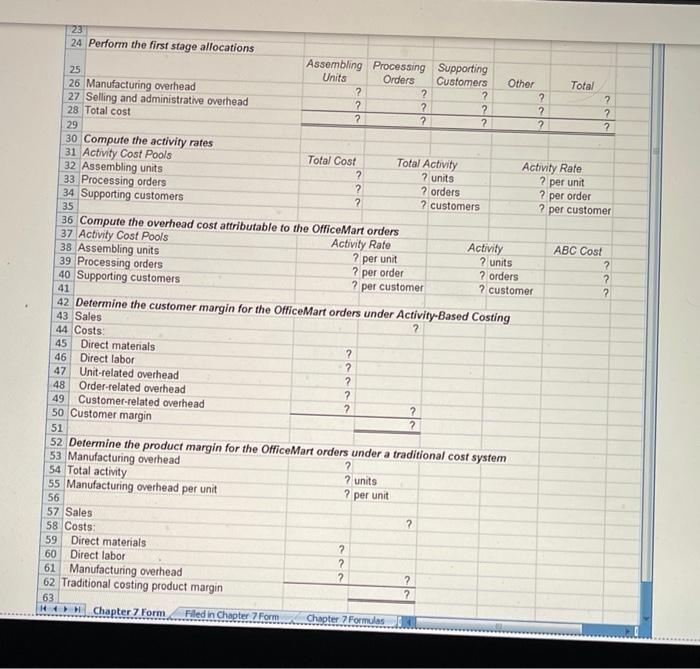2 3 Data 4 Manufacturing overhead 5 Selling and administrative overhead 6