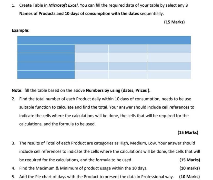  1. Create Table in Microsoft Excel. You can fill the required