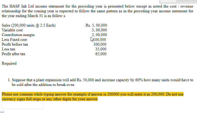 cost / revenue relationship for the coming year is expected to follow