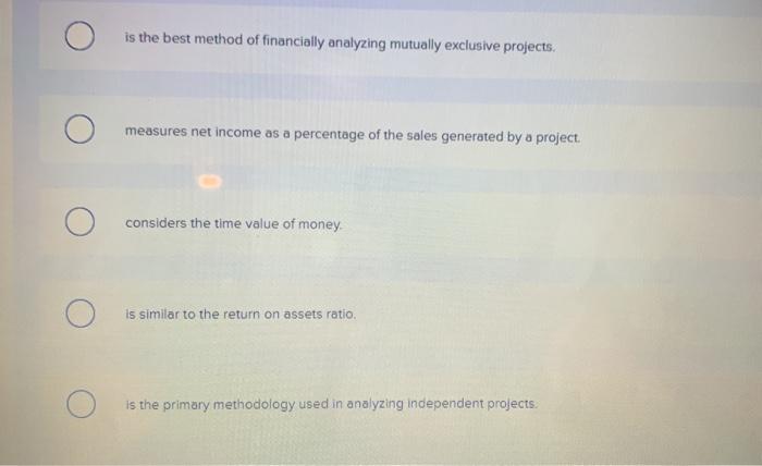 net income as a percentage of the sales generated by a project.