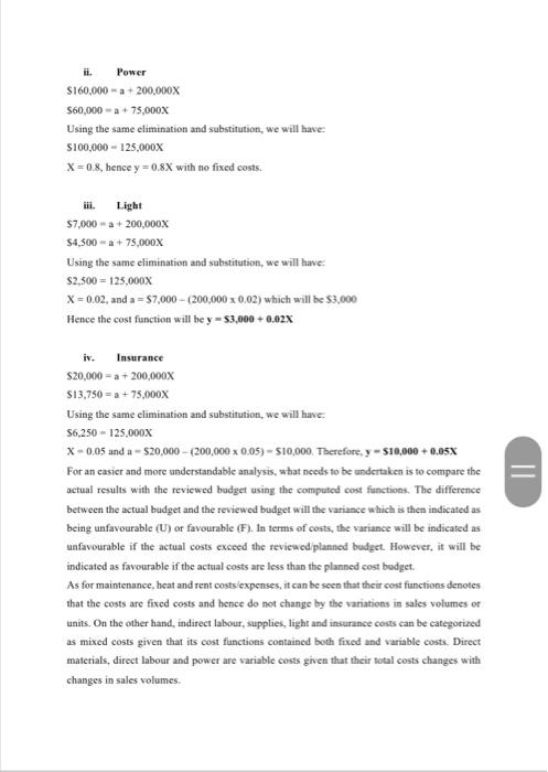Actual Results Cost Function Variance Line Item Units sold Sales Revised Budget